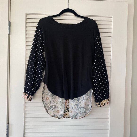 Anthropologie Maeve Split-Back Floral Polka Dotted Top, Size XS - Picture 1 of 9